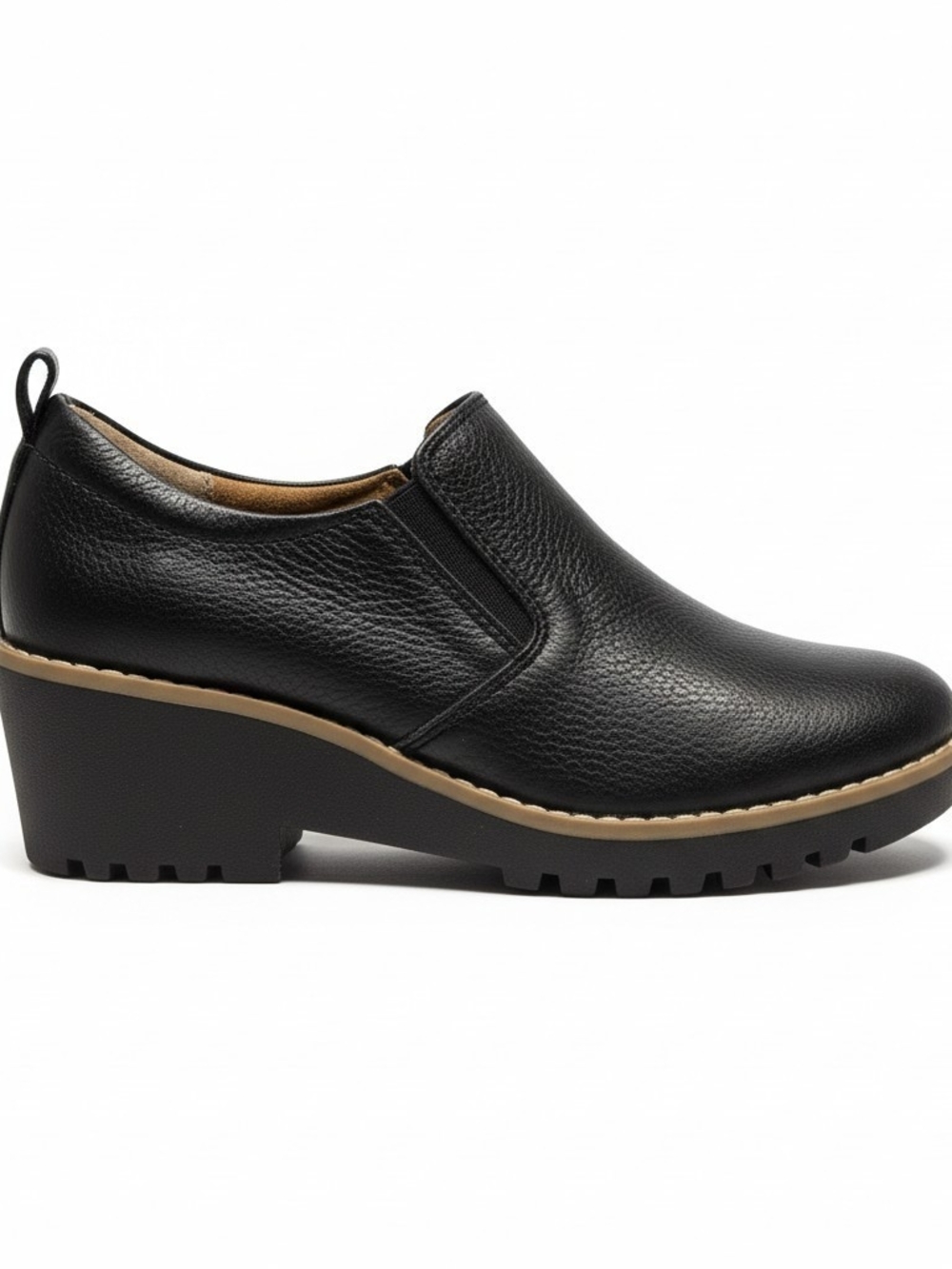 EUROSOFT by Soft Nemari Black Wedge Slip On Woman Loafers Booties 7M